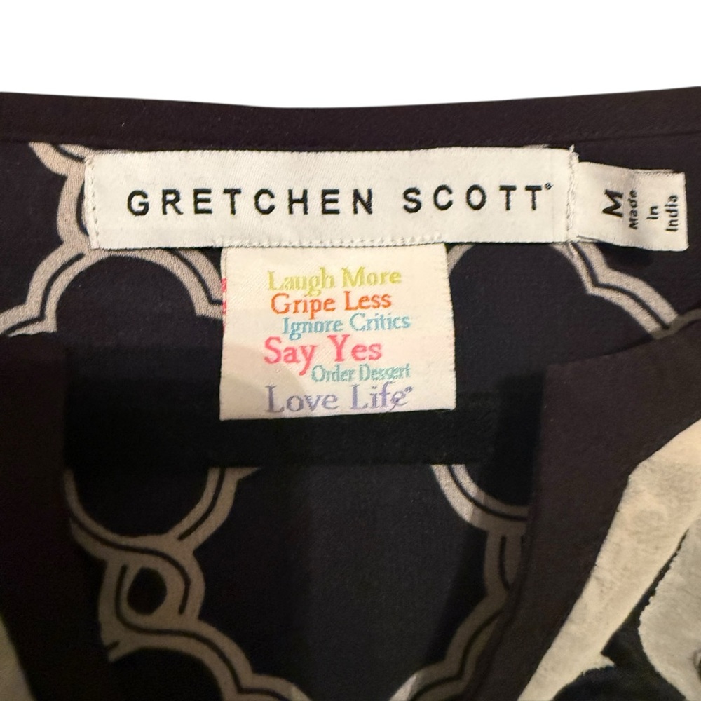 Gretchen Scott- Multi Muted Colors Black/White- 3/4 sleeve
(Goddess) - Picture 4 of 7
